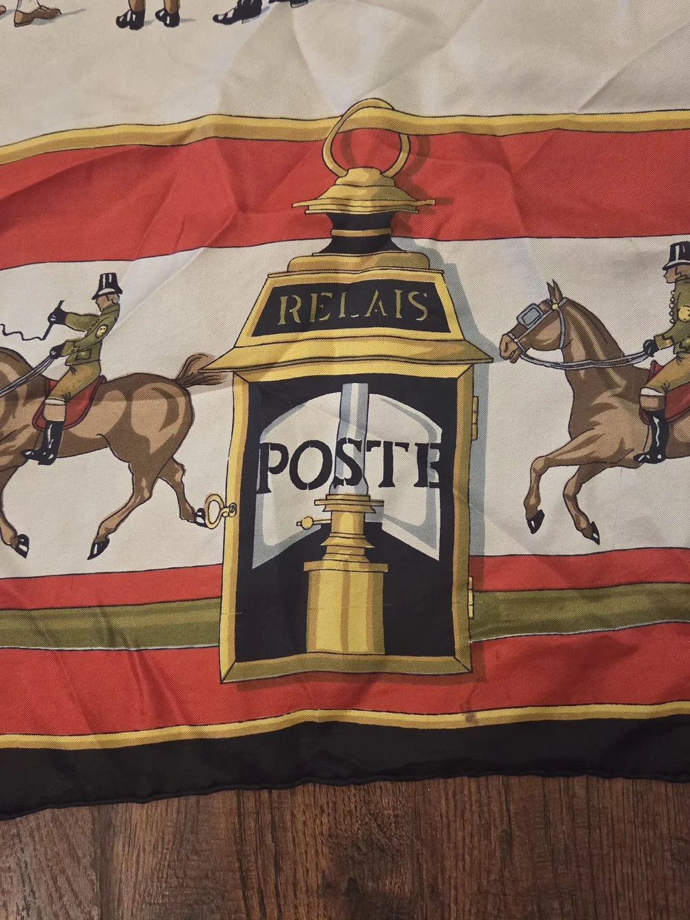 Vintage Silk Scarf Equestrian Relais Poste No Signature